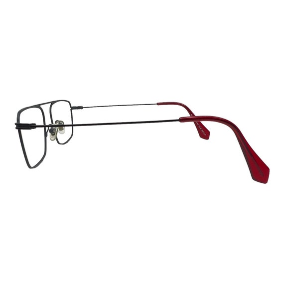 C-ZONE Eyeglasses Frames Silver Red Square U1201 … - image 2