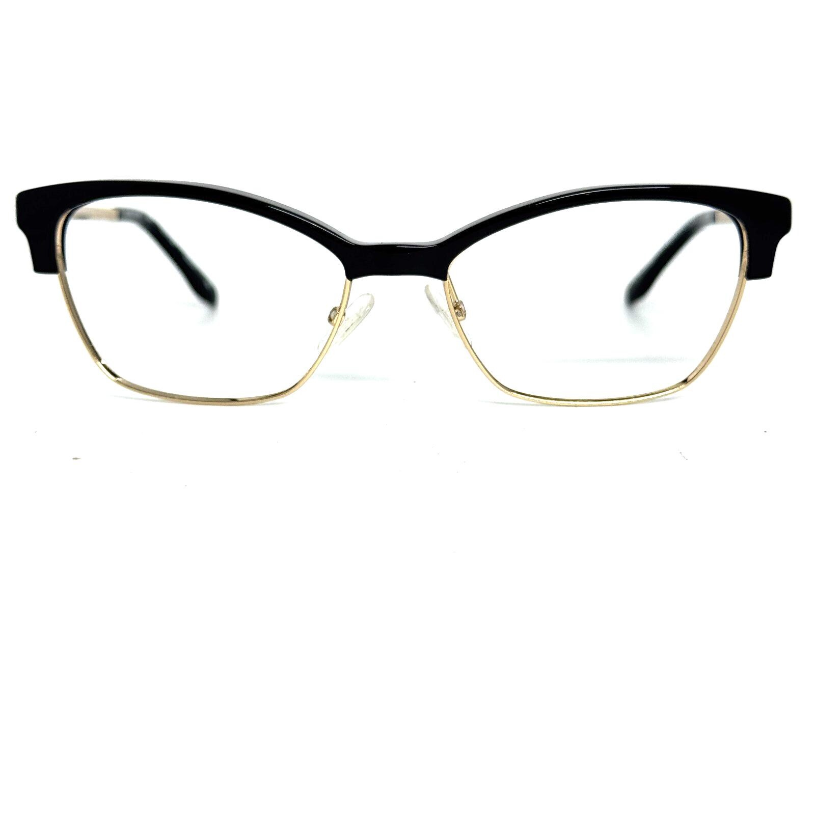 BCBGMAXAZRIA Eyeglasses Frames PEYTON BLACK Gold Cat Eye 53  display picture 1