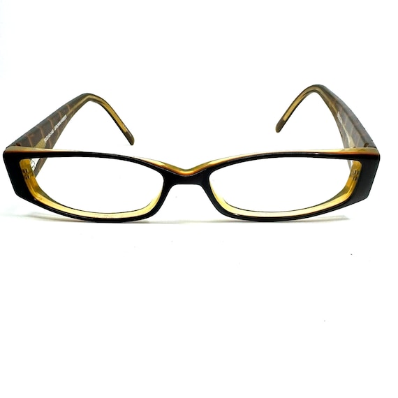 Bulova Eyeglasses Frame Brown Rectangle Trapani O… - image 1