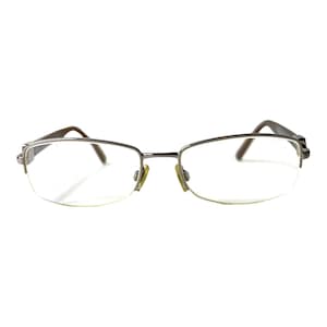 BURBERRY B1146 1006 Brown Eyeglasses Frame Italy Half Rim 52-17-135 Gold H5066