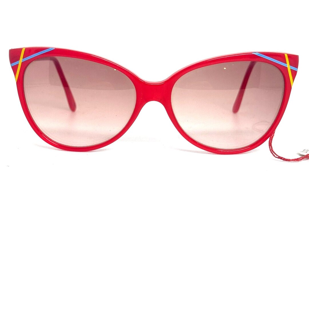 Simonottica Vintage‎ Rare Sunglasses Red Papippen Cat Eye LIMITED EDITION H1321 Simonottica Vintage Rare Sunglasses Red Papippen Cat Eye  main image 3