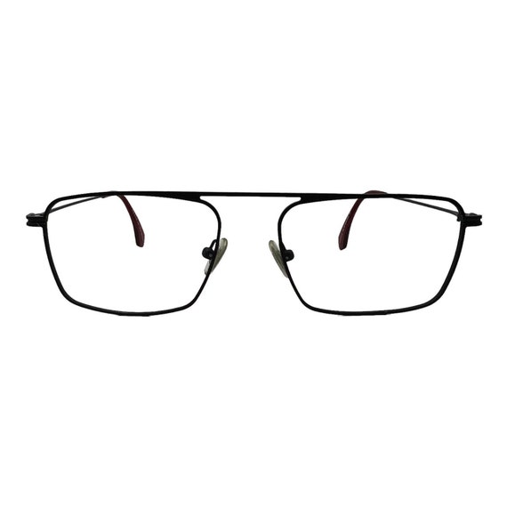 C-ZONE Eyeglasses Frames Silver Red Square U1201 … - image 1
