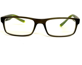 Montatura per occhiali Nike 7090 320 Live Free, verde oliva Volt, 53-17-140, rettangolare