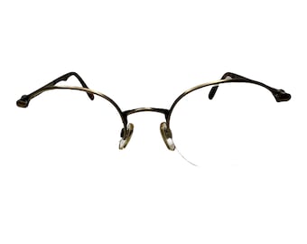 Mila Schon Women's Eyeglasses MOD 3068 Gold and Brown Half Rim Vintage H3567