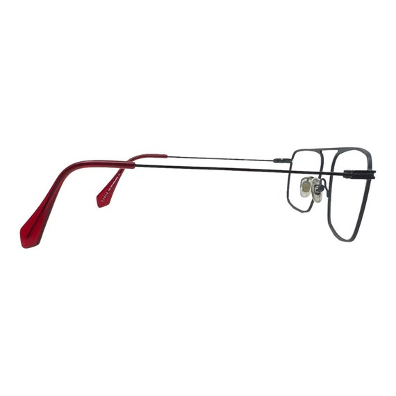 C-ZONE Eyeglasses Frames Silver Red Square U1201 … - image 4