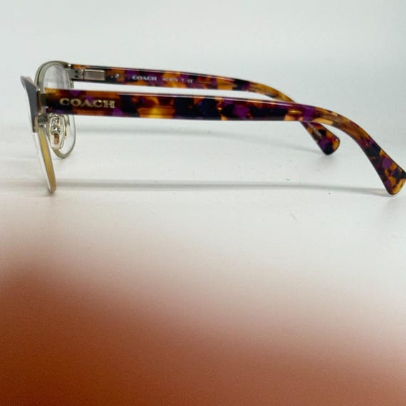 Coach HC5074 9241 Satin Purple Gold/Purple Confetti Cat Eye Eyeglasses Frames Coach HC5074 9241 Satin Purple Gold Purple Confetti 52 Mm  main image 3