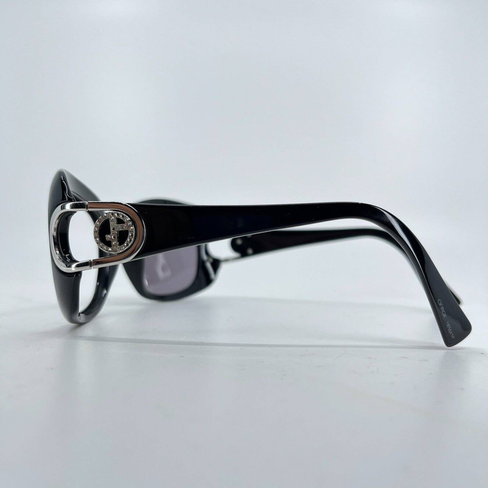 Giorgio Armani GA654/S D28BN Black Rhinestone Sunglasses Frame w Case Italy 57mm Giorgio Armani GA 654/s D28BN Square Black Sunglasses 57-17  main image 2