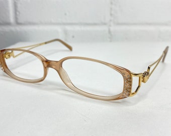 Versace Mod Eyeglasses Sunglasses Frames Gold Rectangular 51[]15 H1974