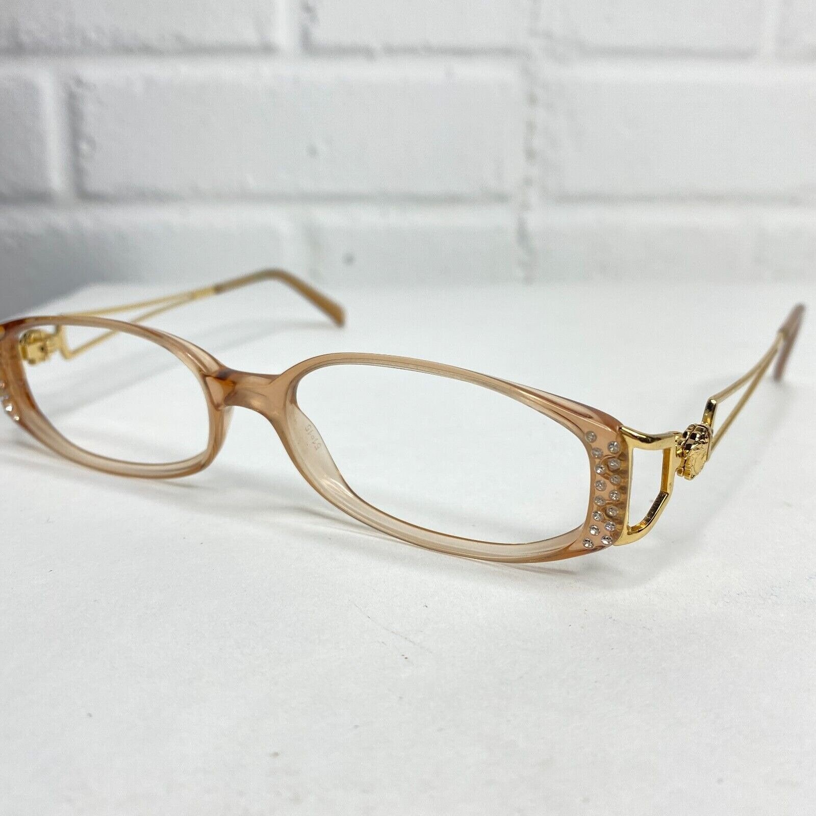 Versace Mod Eyeglasses Sunglasses Frames Gold Rectangular 51[]15‎ H1974 Versace Mod Eyeglasses Sunglasses Frames Gold Rectangular 51  main image 2