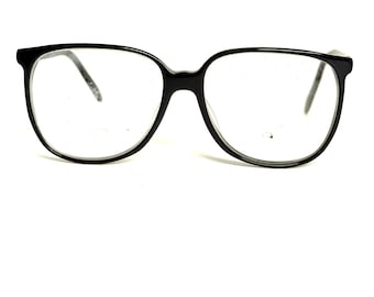 Liz Claiborne LC12 NA 140 Czarne kwadratowe okulary w oprawkach vintage damskie męskie