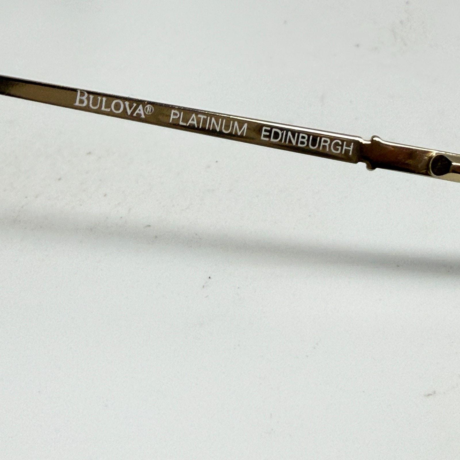 Bulova Platinum Edinburgh‎ Eyeglasses Gold Square Frame 53-17-140 20417 BULOVA Black Rectangle Square Feather Eyeglasses Frme  main image 4
