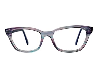 Ray-Ban Small Eyeglasses RB 1591 3807 Purple Blue Rectangular Frame 48[]16 H4834