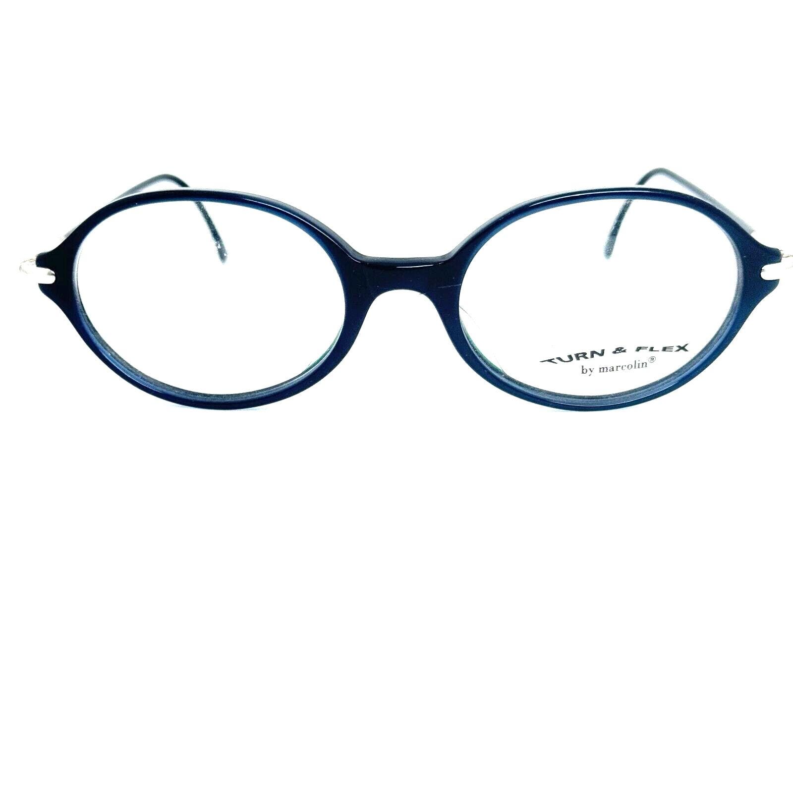 Marcolin Turn Flex Eyeglasses Frames Black Blue 48-18-140 TF1009