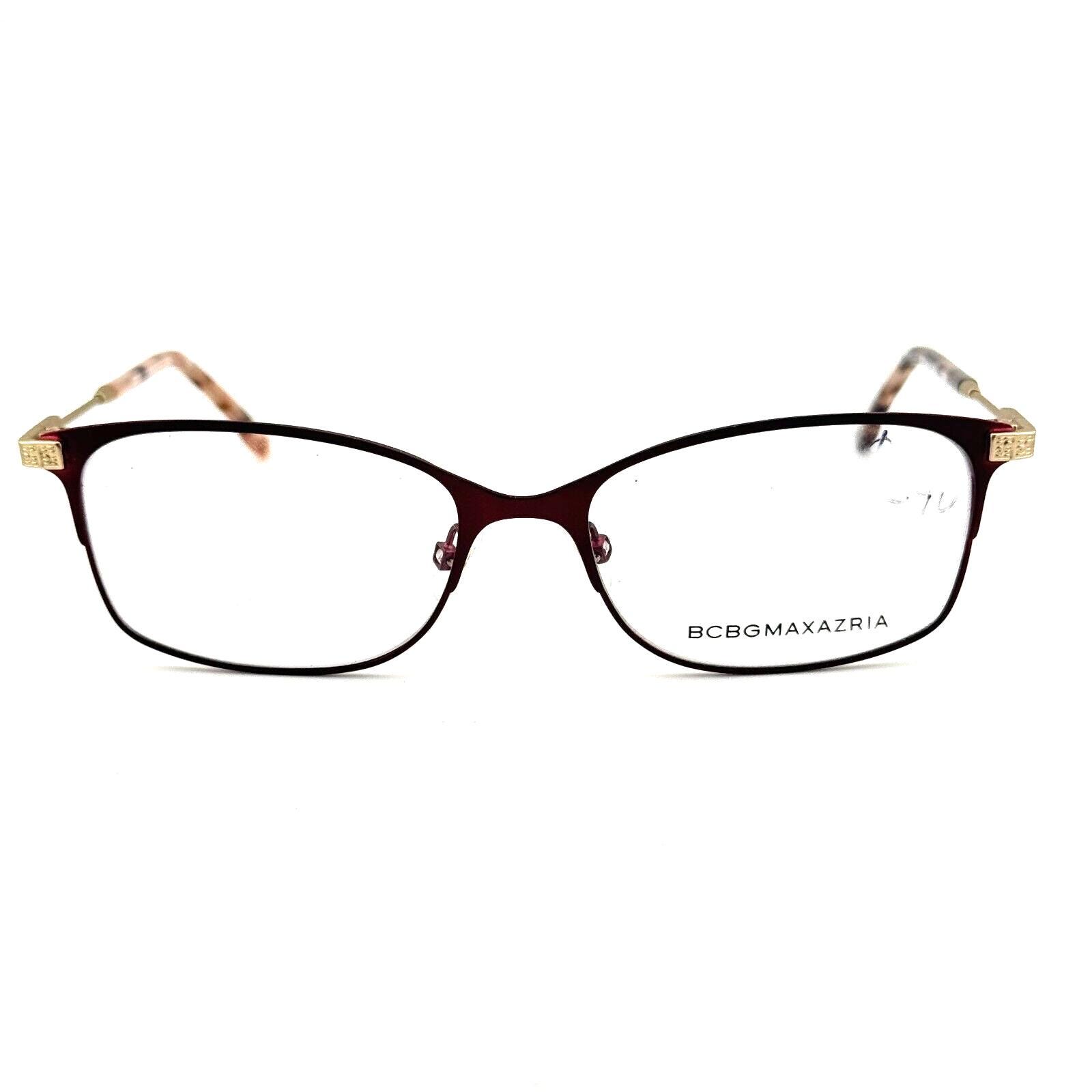 BCBG MAXAZRIA Anita Wine Womens Semi Cat Eye Eyeglasses 52