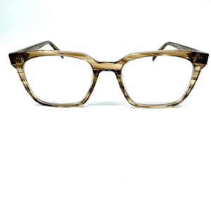 Warby Parker Eyeglasses Hughes SM 207 Transparent Brown Frame 49[]17 140 H12138