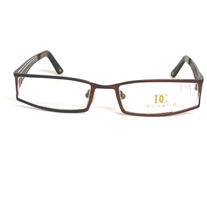 May include: Rectangular eyeglasses with a burgundy frame and black temples. The lenses are clear, and the brand name "dicaprio" is visible on the right lens. The glasses have a modern, minimalist design.