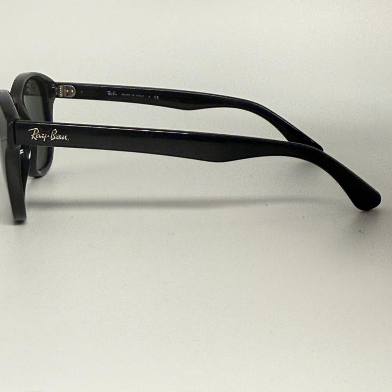 Ray-Ban RB4203 601 Black Round Sunglasses Green Classic G-15 Lenses 51mm Italy image 2