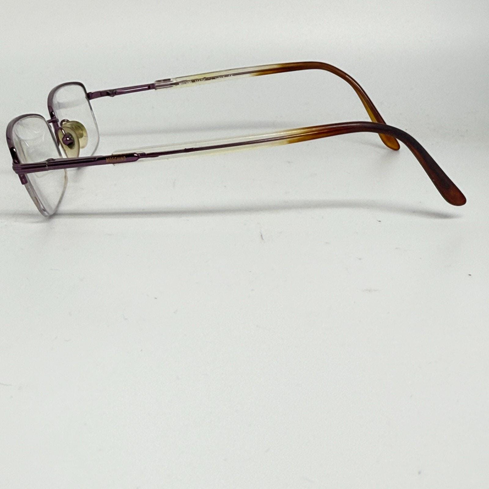 Moschino Eyeglasses Frame Purple Half Rim Metal H17895 - Etsy display picture 1