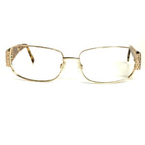 Sol by Daisy Fuentes Gold Tortoise Rectangular Eyeglass Frames 108P 057 130