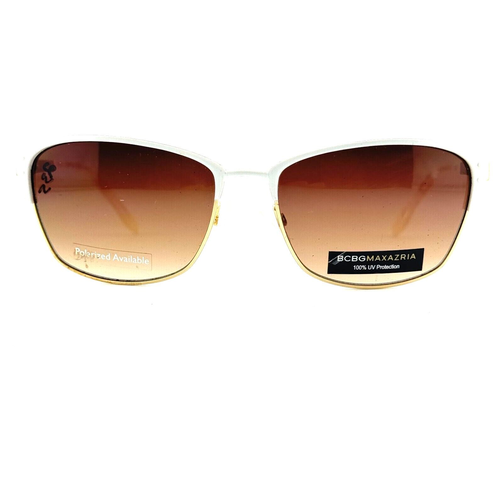 BCBG Maxazria Destiny White Sunglasses Frame Brown Lens Half 