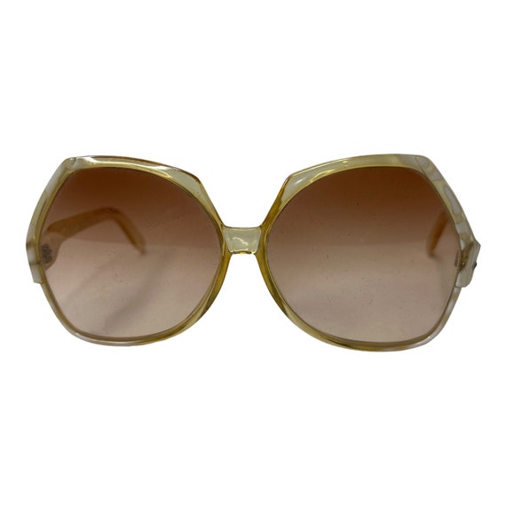 Vintage Luxottica Yellow Clear Eyeglasses Sunglas… - image 1