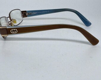 Gucci GG 2869 YAW Square Brown Gold Blue Eyeglasses Frame 54
