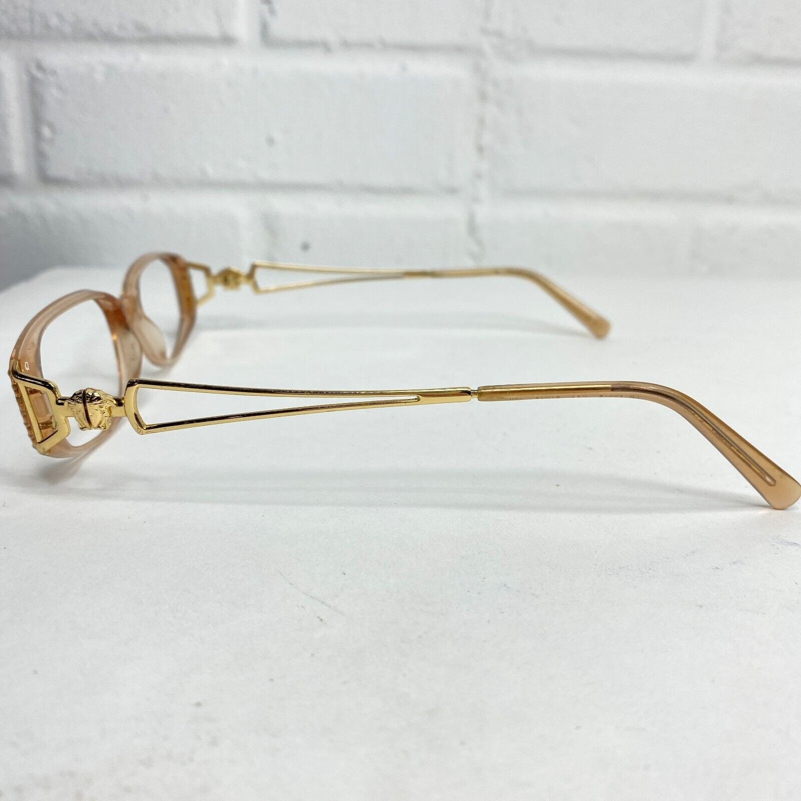 Versace Mod Eyeglasses Sunglasses Frames Gold Rectangular 51 