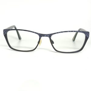 Anne Klein AK5054 414 Navy Blue Eyeglasses Frames 53-17-135 Zebra Print 22106
