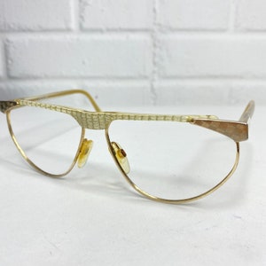 Vintage Karl Lagerfeld 109 58 Eyeglasses Gold Horn Rim Frames Only H1998