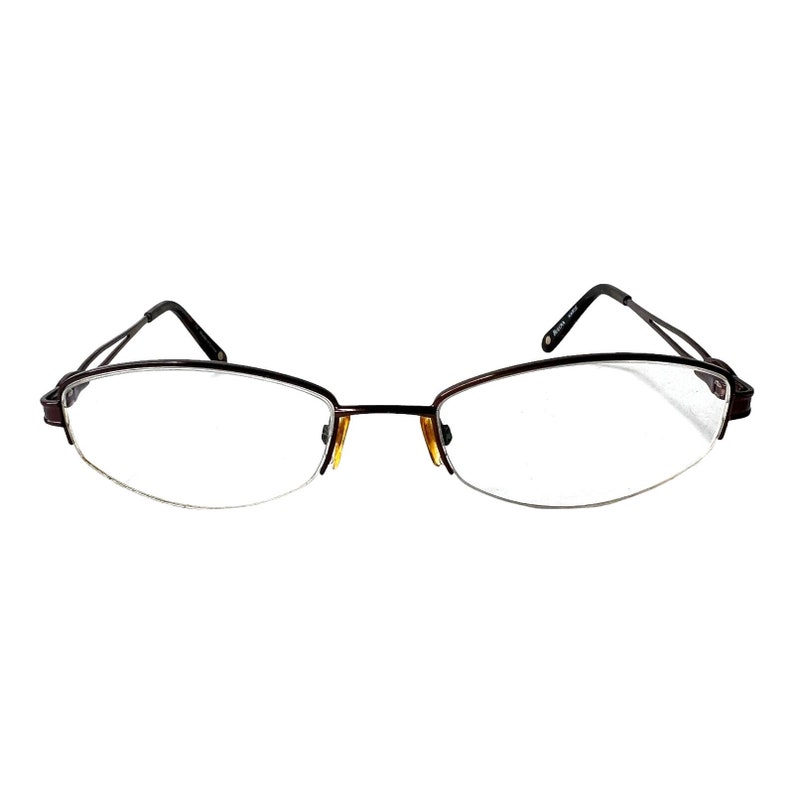 BULOVA KARIS Eyeglasses Frame Half Rimless 52-18-135 Dark Brown WP12 ...