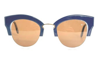 Salvatore Ferragamo SF830S 464 Blue Gold Cat‎ Eye Sunglasses Italy 48-24-145 SALVATORE FERRAGAMO SF830S 464 4824 | myoptical.gr main image 4