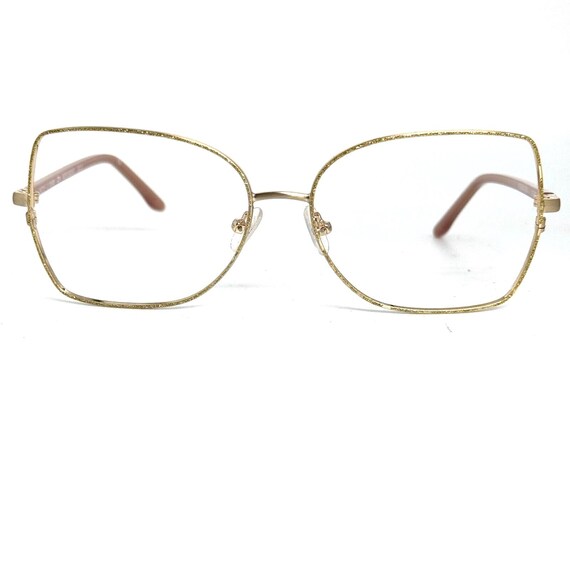 BCBGMaxAzria Gold Oversized Frame Sunglasses w/Ombré Champagne Gradient Lenses Amber Grandpa Oversized Aviator Gradient Sunglasses with  main image 4