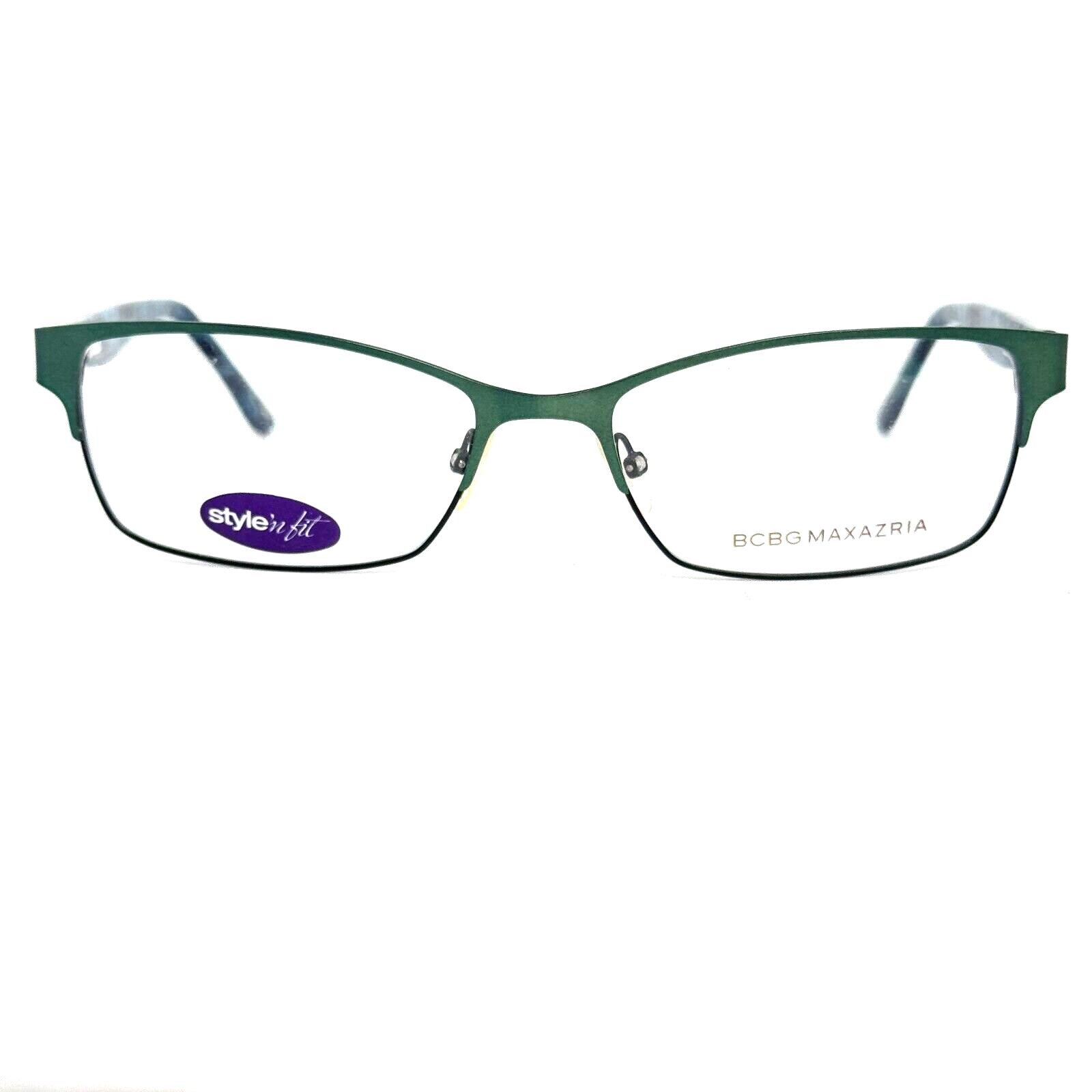 BCBGMAXAZRIA Lauren Teal Semi-Rimless Eyeglass Frames 52-17-130 CV BCBGMAXAZRIA LAuren Black tortoise eyeglasses half frame  main image 2