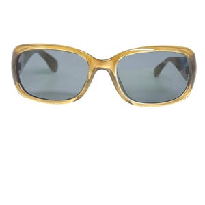 Calvin Klein Collection Sunglasses Amber Brown Rectangle Made in Italy 41S 2 125