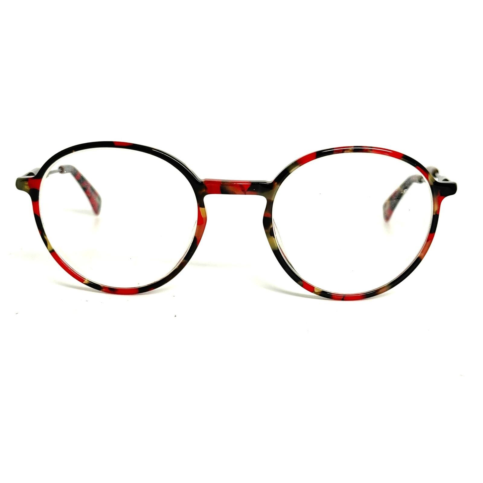 Nau AT1838V Round Eyeglasses Red Tortoise Shell Full Rim 