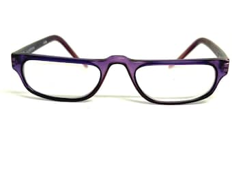Occhiali da lettura da donna Liz Claiborne, montatura rettangolare viola, codice 76506083
