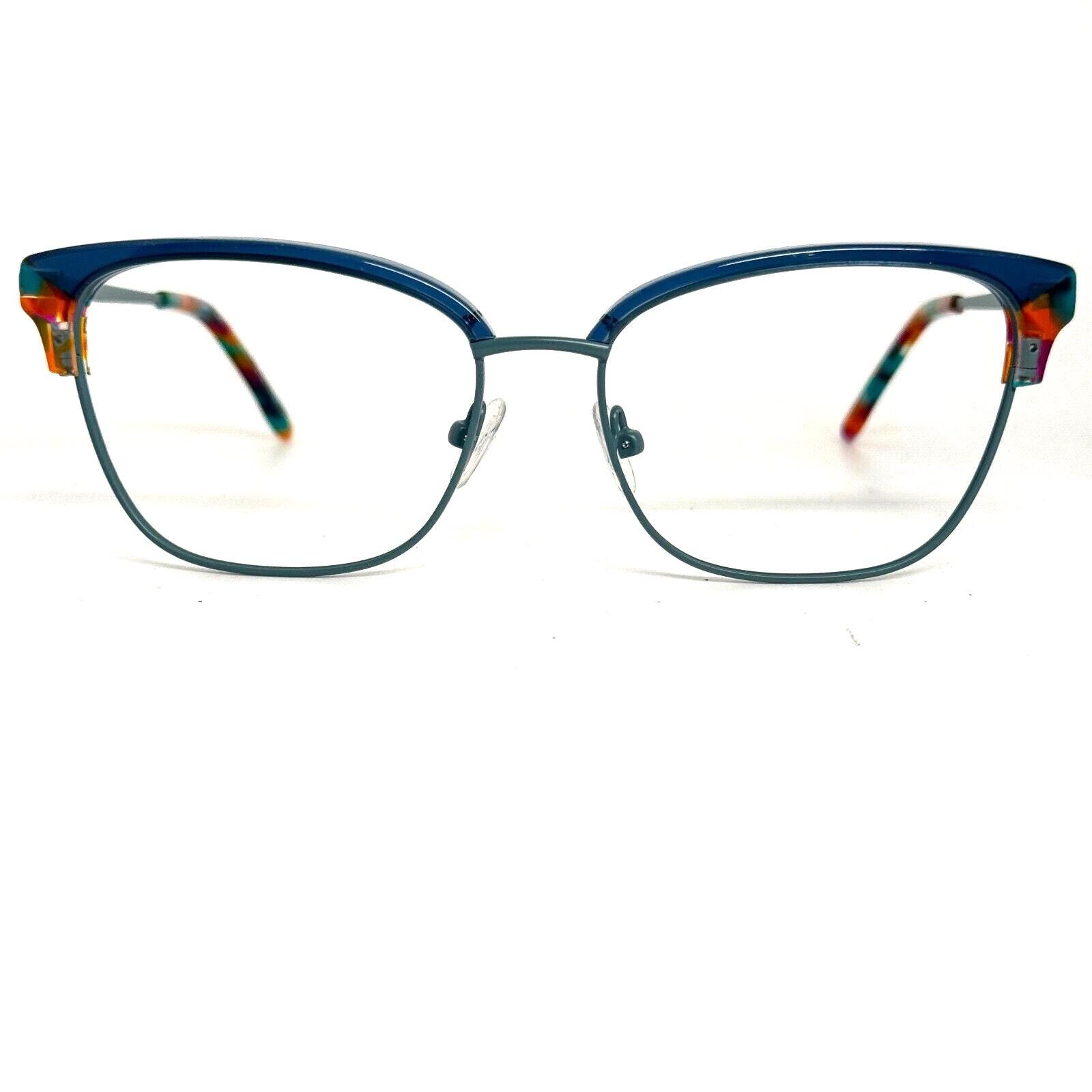 BCBGMAXAZRIA Eyeglasses Women Blue Teal Cat Eye Eyewear Frame AISLING‎ 54 16 135 BCBGMAXAZRIA Sonya Blue Combo Eyeglasses Frames 52-16-135mm  main image 4