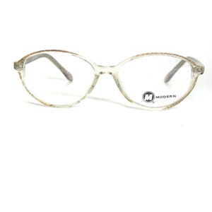 Modern Jenny Grey Eyeglasses Frames 50-16-135 Clear Brown Marbled Vintage‎ Style Modern Jenny Grey Eyeglasses Frames 50-16-135 Clear Brown  main image 3