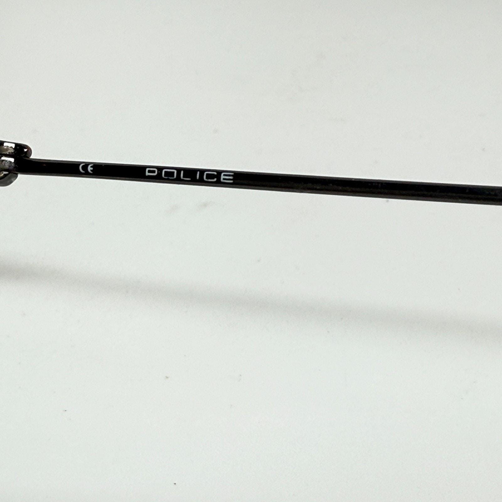 Police Float 4 VPL 803 COL. 0568 Eyeglasses Frames 51-21 Silver Black H18265‎ Police Float 4 VPL 803 COL. 0568 Eyeglasses Frames 51-21  main image 4