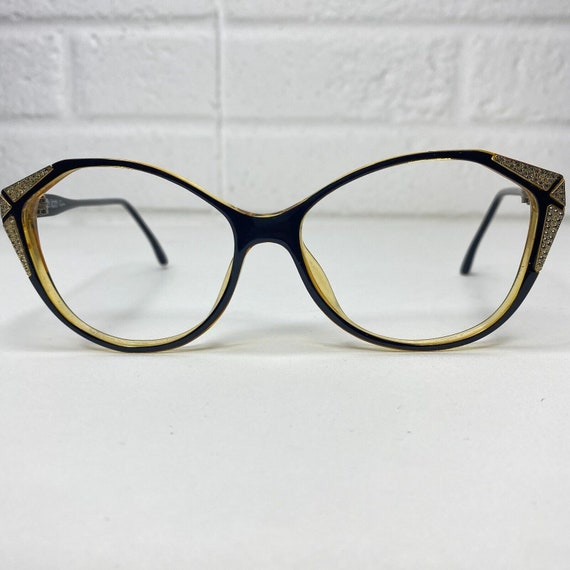Saphire Black and Gold Sunglasses Frames Women Ro… - image 1