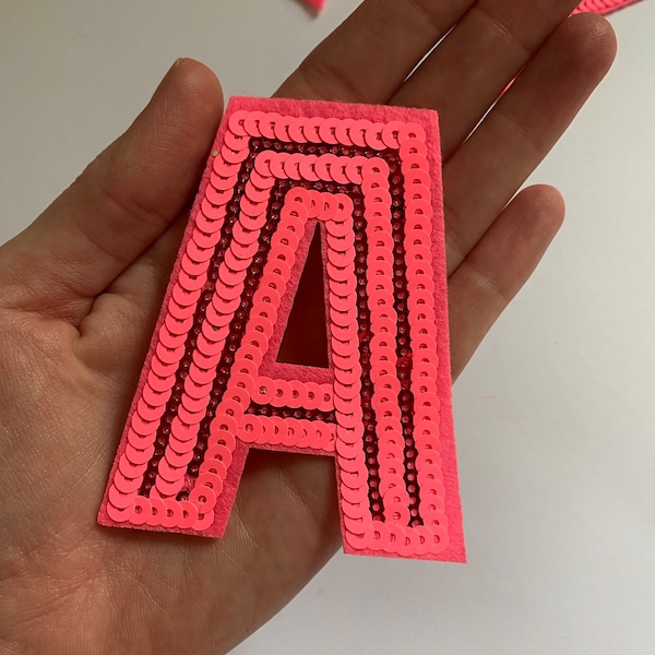 Sequin Letter Patch - Pink