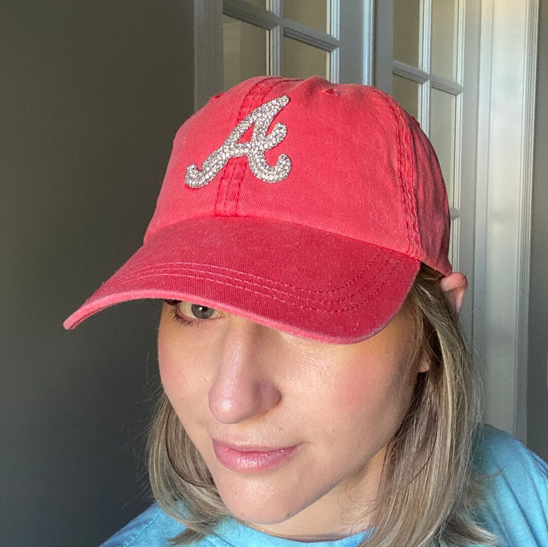 Rhinestone Braves Baseball Cap Etsy