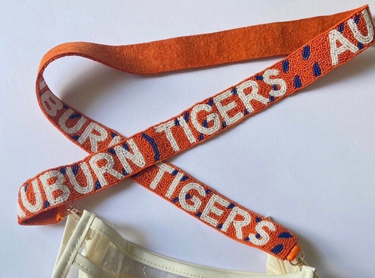 Beaded Purse Strap/Tiger Yellow Purple Orange Lsu Clemson Gold