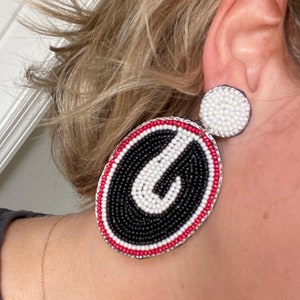 Georgia G Beaded Earrings for UGA Football Games