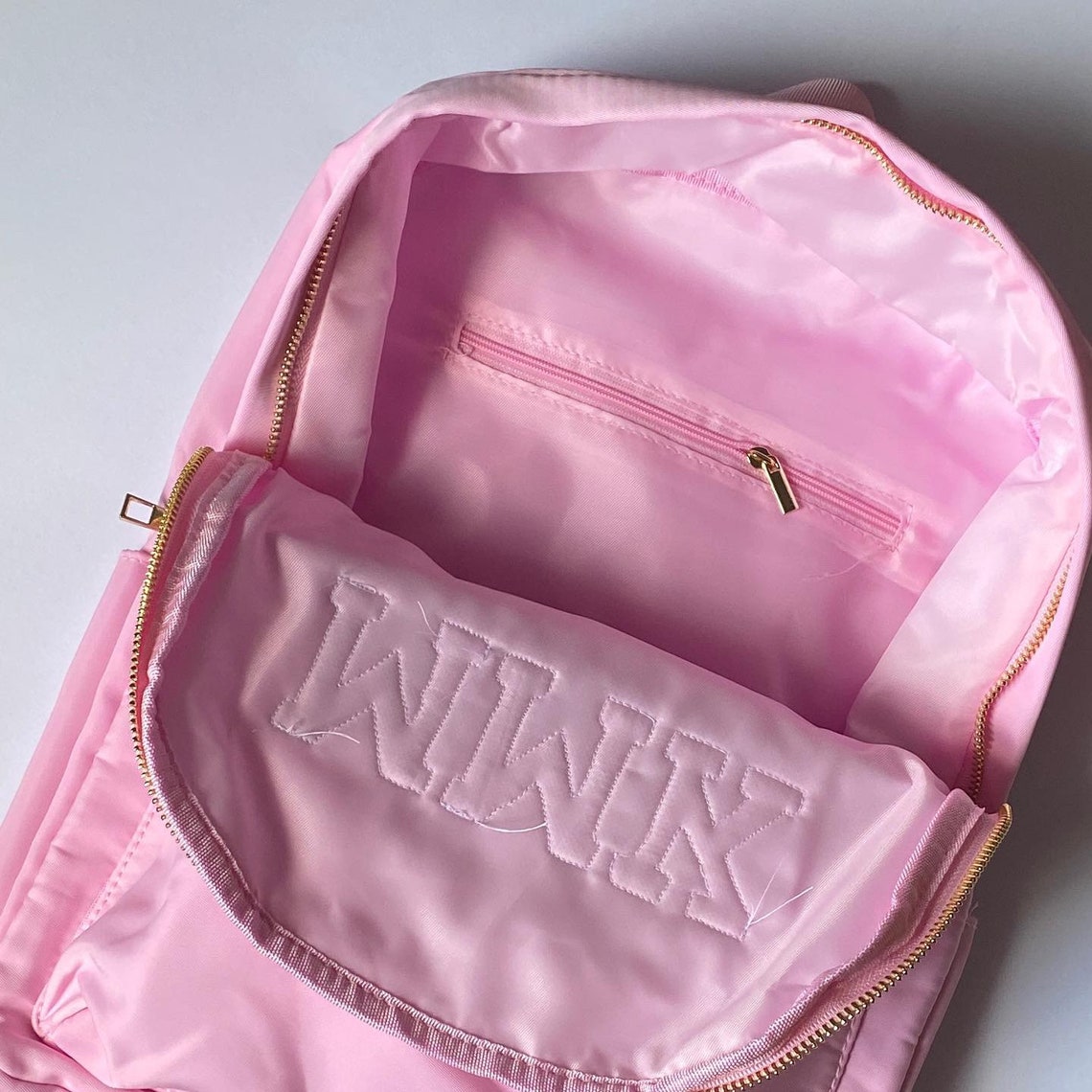Pink Nylon Backpack With FREE Letter Patches and Free Shipping Etsy