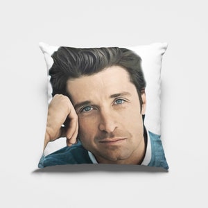 Almohada Patrick Dempsey, almohada Derek Shepherd, regalos de anatomía de Grey, almohadas decorativas