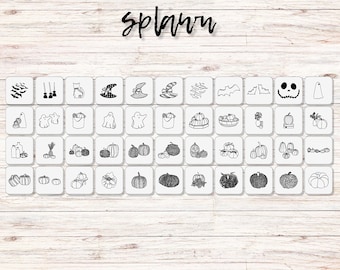 50 Halloween Procreate Brushes, Spooky Designs (Digital Download)