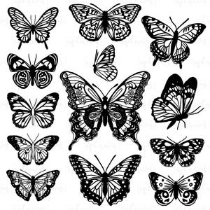 Butterfly Outline PNG Clipart, Stencil Design (Digital Download) image 2