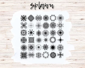 152 Abstract Mandala Procreate Brushes, Ornamental Stamps (Digital)