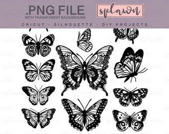 butterfly outlines png image, transparent background, circuit design, silhouette design, hand drawn, stencils, stamps,clip art,butterflies